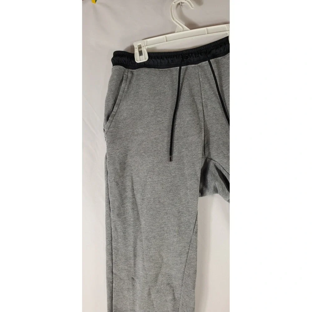 Nike Mens Joggers Heather Gray Black Elastic Waist Tapered Sweatpants Medium
